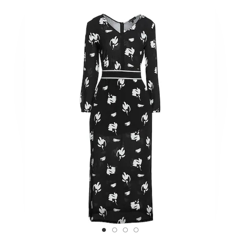 Armani Exchange Womens Black white floral Maxi dress Slit Formal Party Dress XS